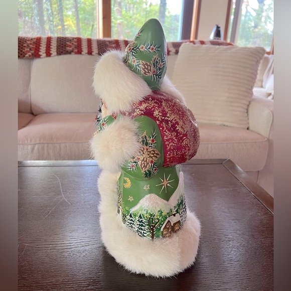 Rare Ino Schaller Bayern Germany Hand Painted Hand Crafted Santa Signed Fur Trim - Picture 4 of 12